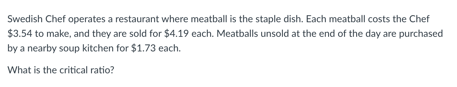 Swedish Chef operates a restaurant where meatball