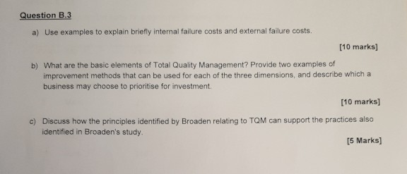 Question B. 3 a) Use examples to explain briefly