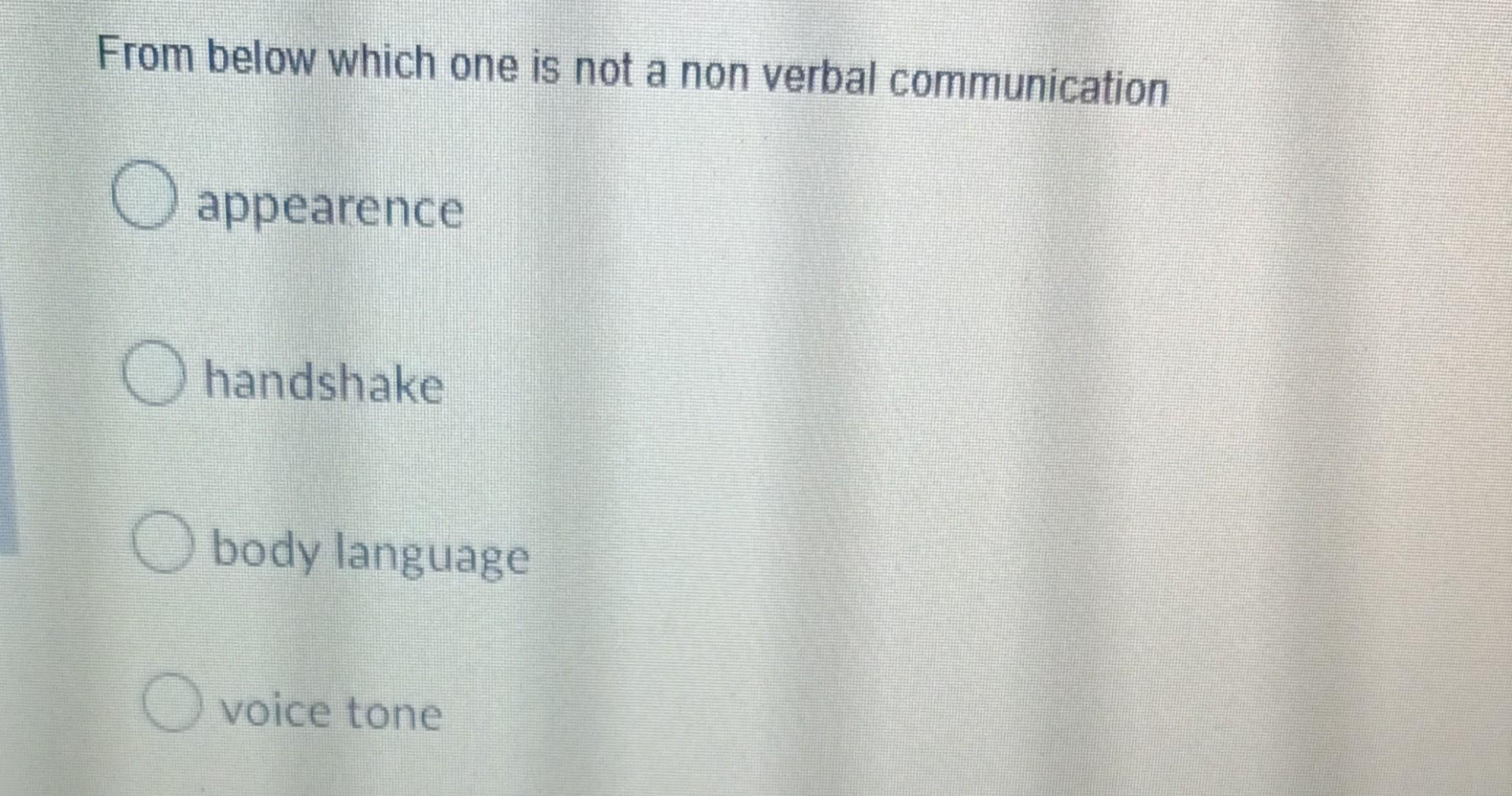 From below which one is not a non verbal