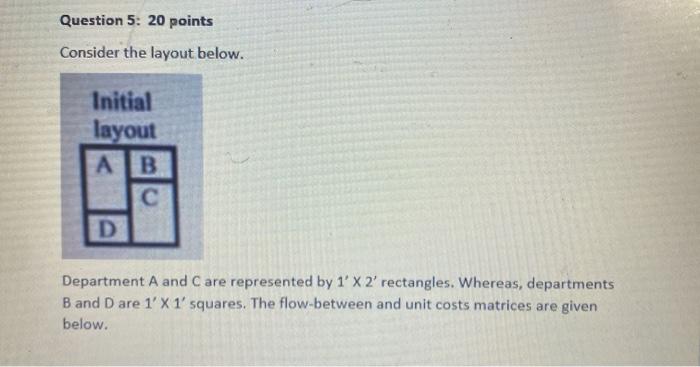 Question 5: 20 points Consider the layout below.