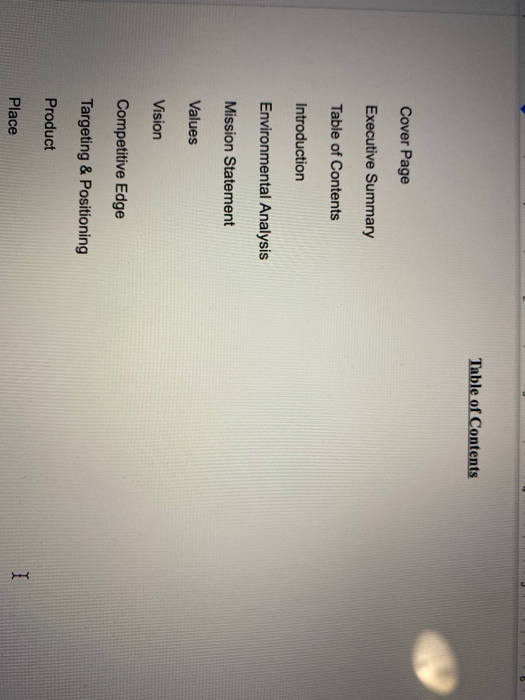 Write the Environmental Analysis (marketing) part