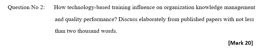 Question No 2: How technology-based training