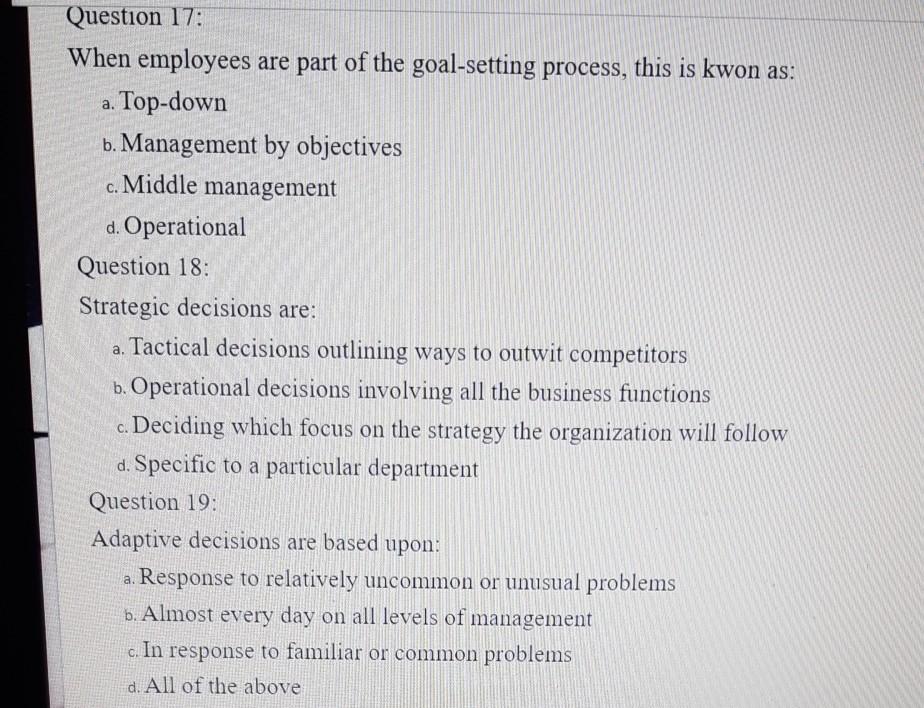 Section B: Multiple choice questions (1x40)
