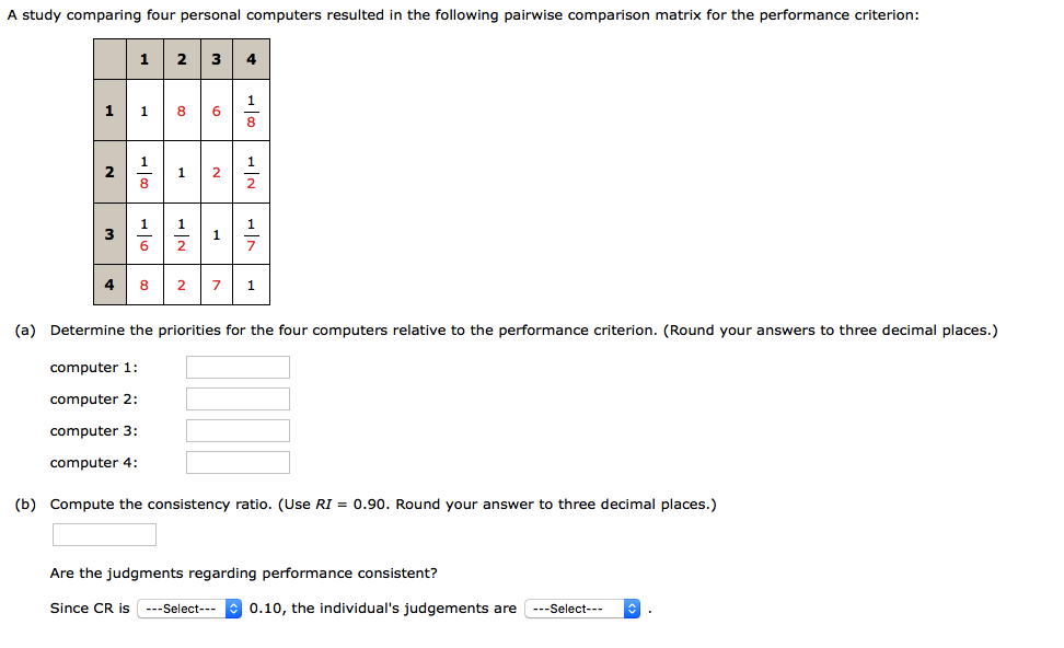 A study comparing four personal computers