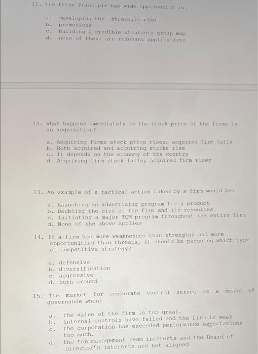 a. 11. The Peter Principle has wide application