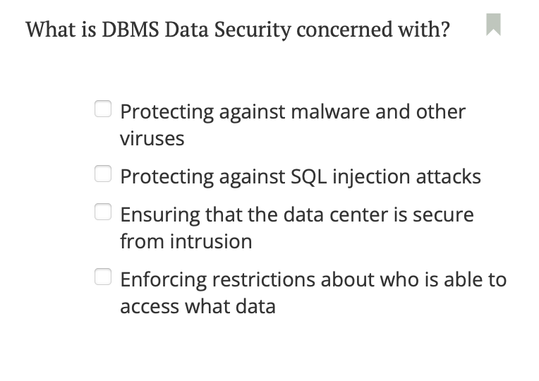What is DBMS Data Security concerned with?