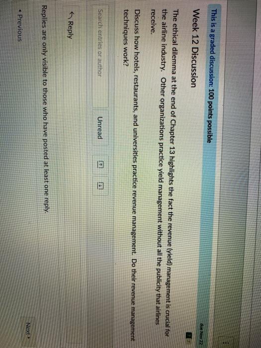 This is a graded discussion: 100 points possible