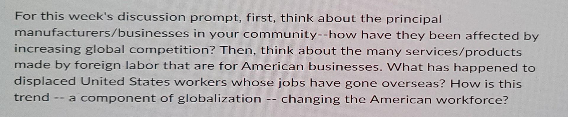 For this week's discussion prompt, first, think