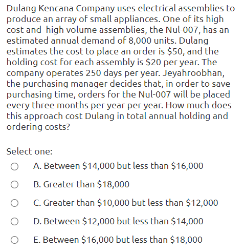 Dulang Kencana Company uses electrical assemblies