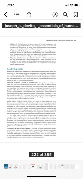 Chapter 10 discusses a variety of leadership