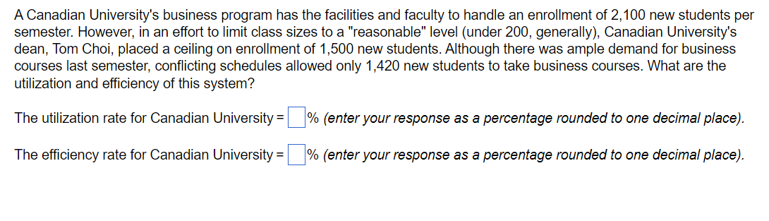 A Canadian University's business program has the