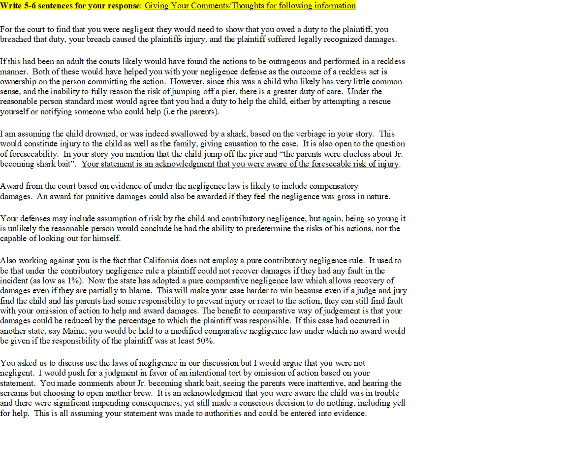 Write 5-6 sentences for your response: Giving