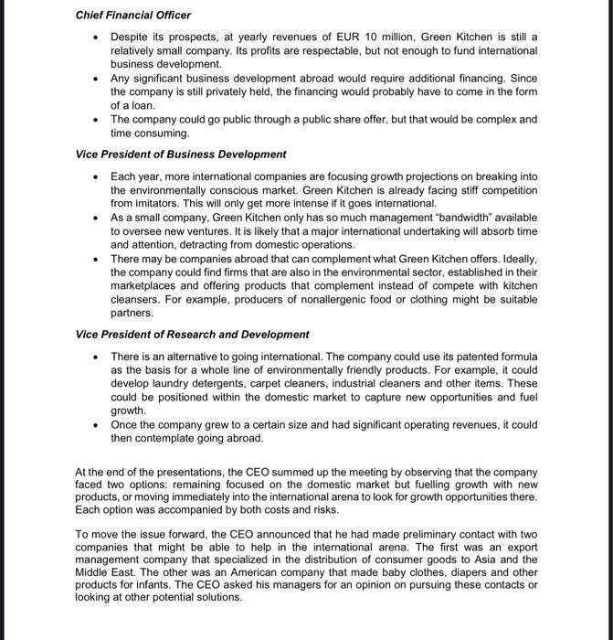 answer all question please Green Kitchen: