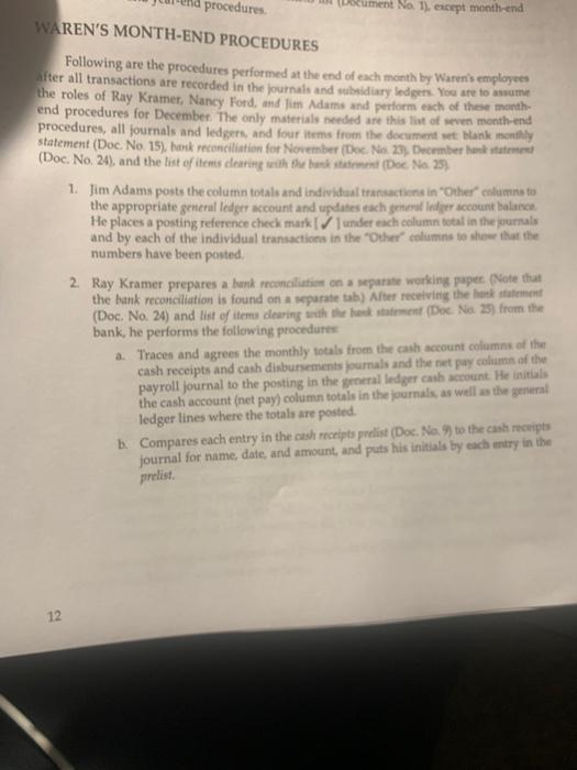 month end procedure year end procedure procedures