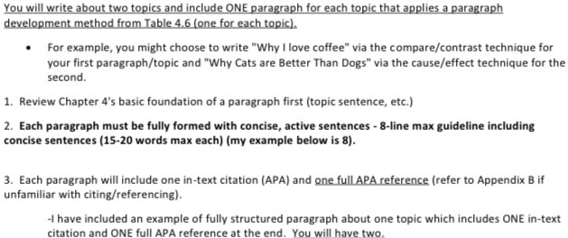 You will write about two topics and include ONE