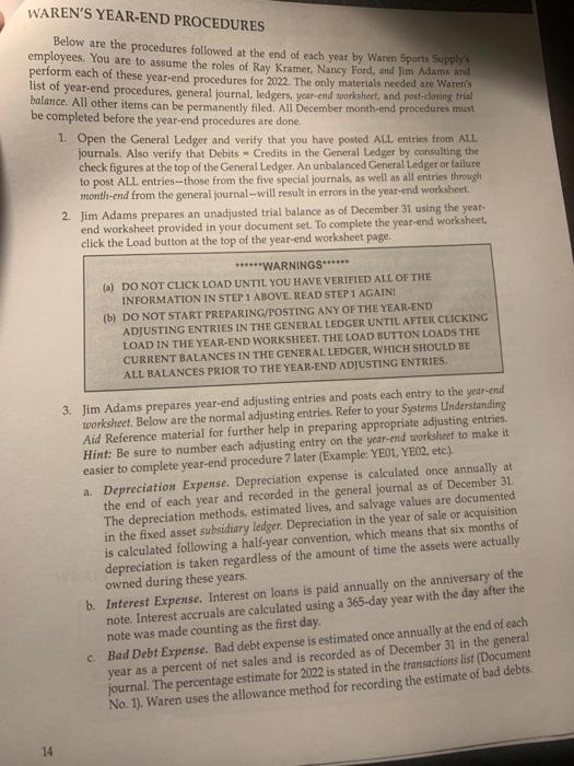 month end procedure year end procedure procedures