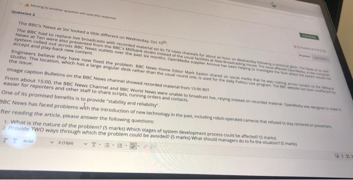 Men tenen les Question 2 The BBC News at Six