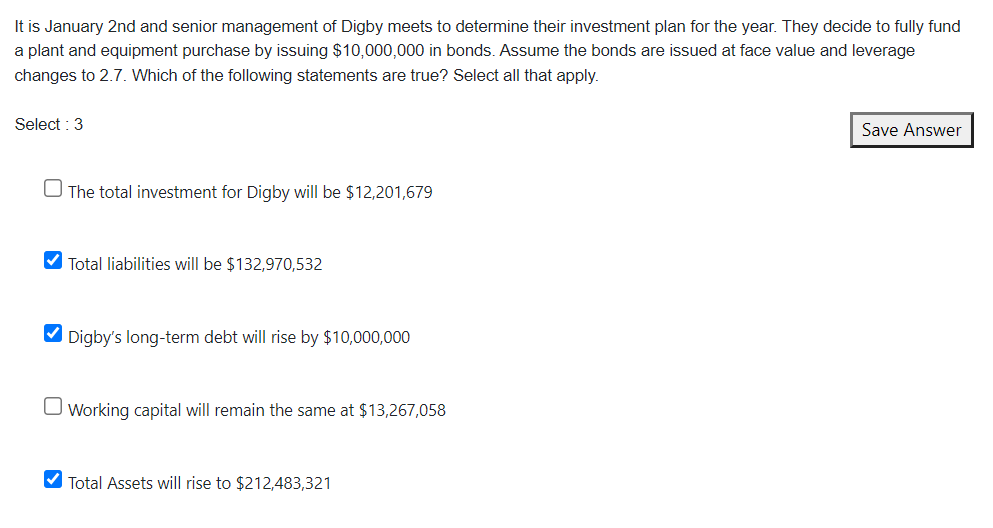 It is January 2nd and senior management of Digby