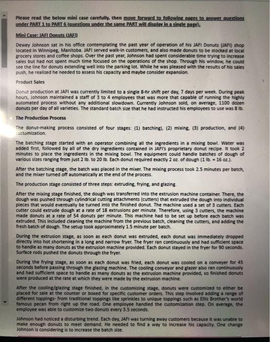 answer 63+64+65 Please read the below mini case