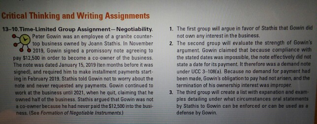Can Stathis argue that Gowin did not have any