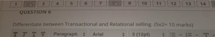5 10 11 12 13 14 QUESTION 6 Differentiate between