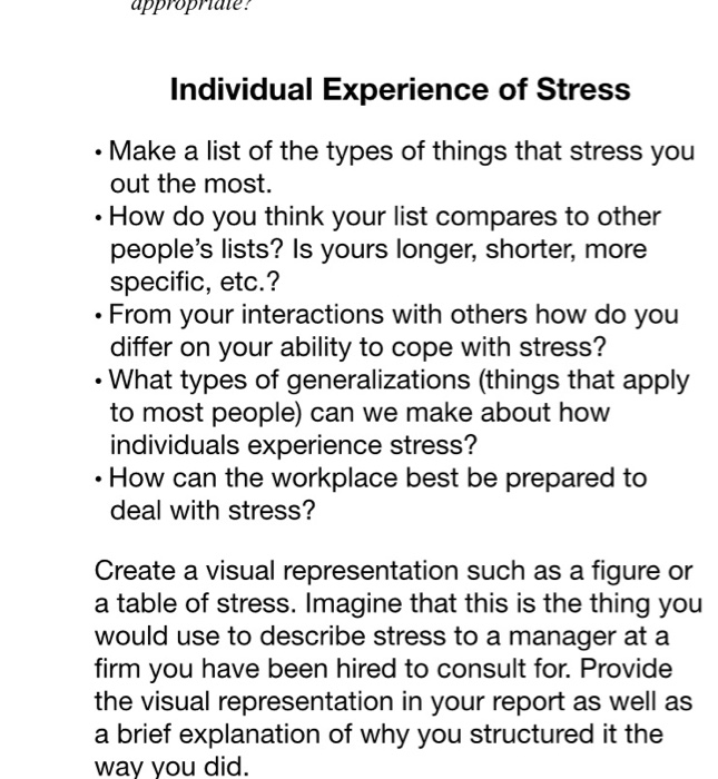 need help approprie! Individual Experience of