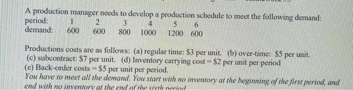 (19) The average inventory for the first period
