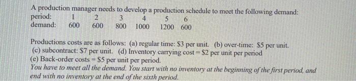 (19) The average inventory for the first period