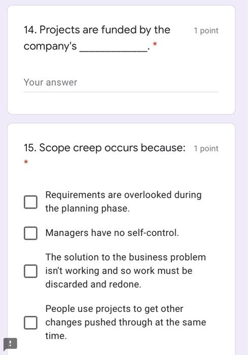 1 point 12, The people the company gives you to