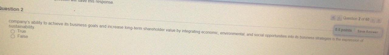 Save this response Question 2016 Question 2 0.5