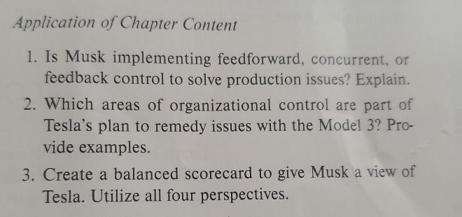 Application of Chapter Content 1. Is Musk