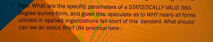 Four. What are the specific parameters of a