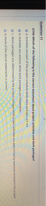 Question 9 (CHS) Which one describes capabilities