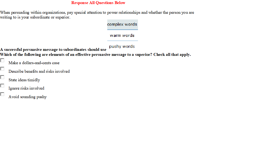 Response All Questions Below When persuading