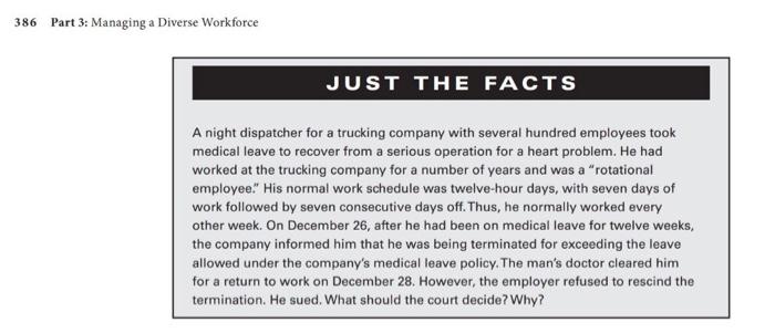 386 Part 3: Managing a Diverse Workforce JUST THE