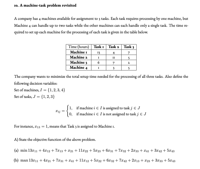 Thank you! 10. A machine-task problem revisited A