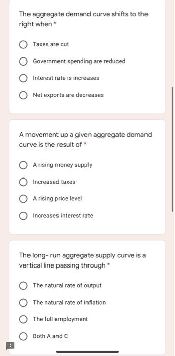 The aggregate demand curve shifts to the right