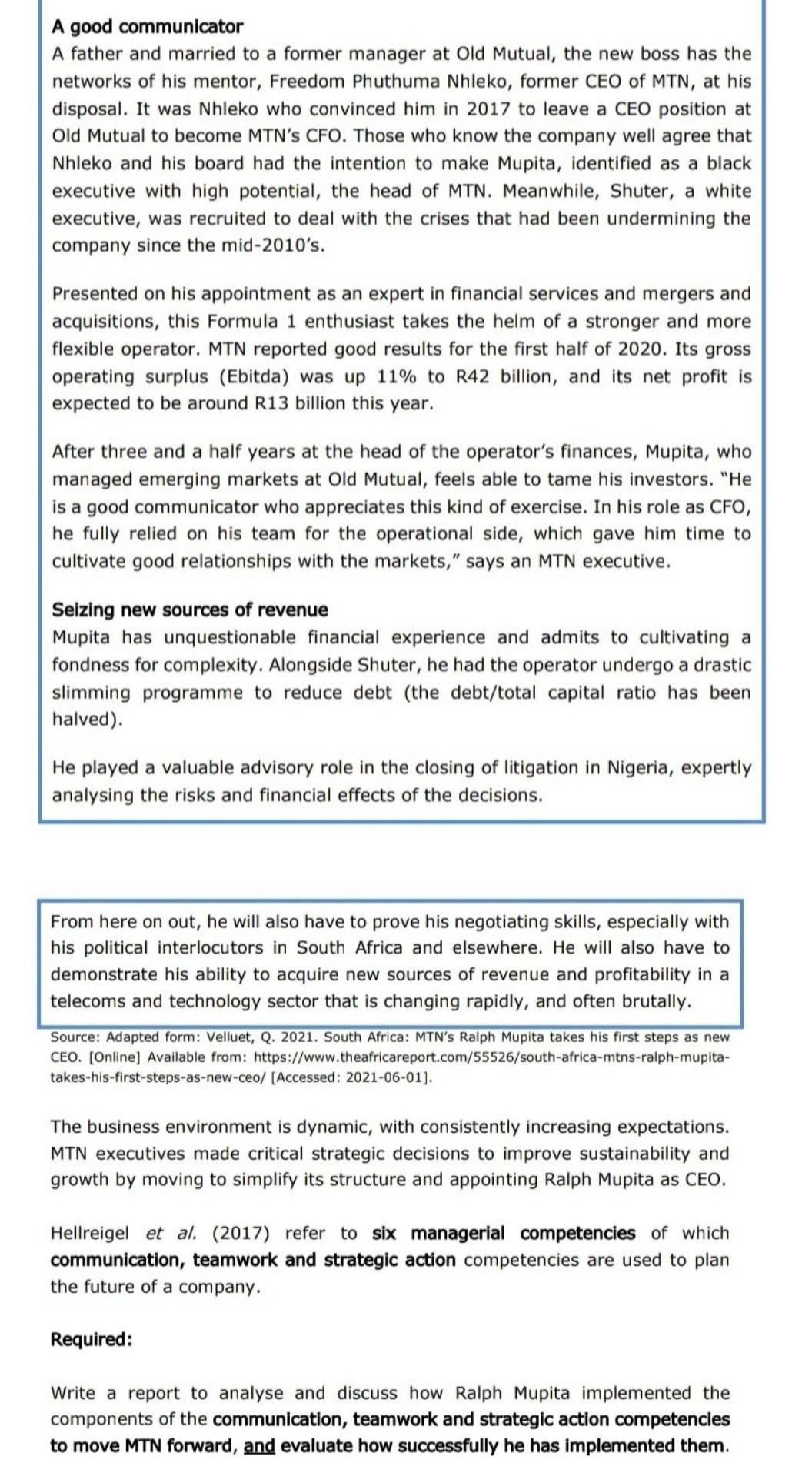 Read the case study below and answer the question