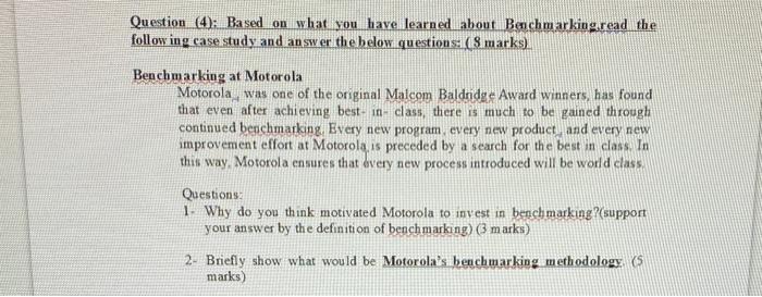 Question (4): Based on what you have learned