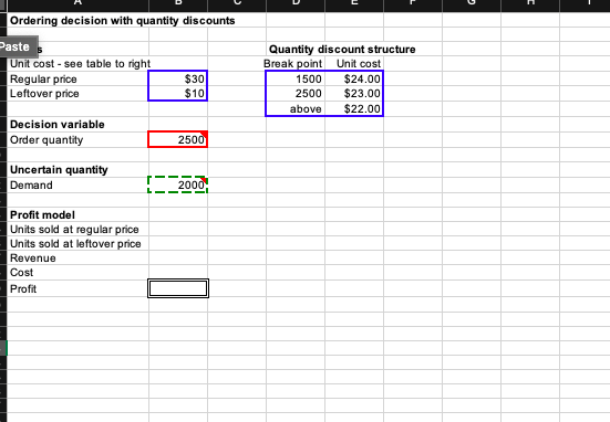 In the Sam's bookstore problem the quantity