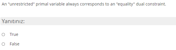 An "unrestricted" primal variable always