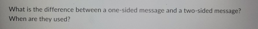 What is the difference between a one-sided