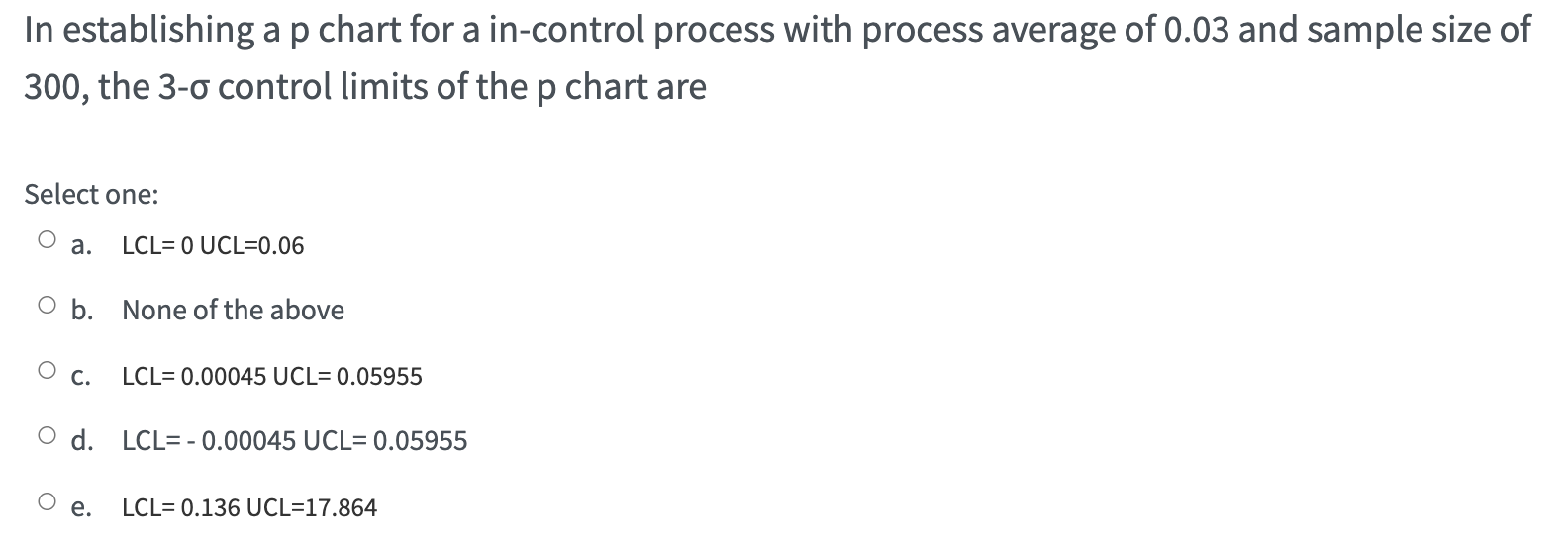 In establishing a p chart for a in-control