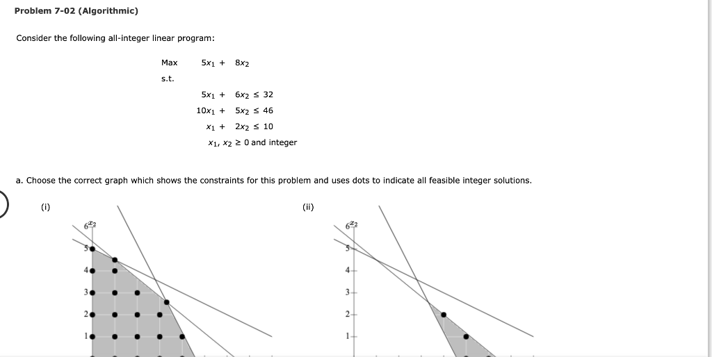 Problem 7-02 (Algorithmic) Consider the following