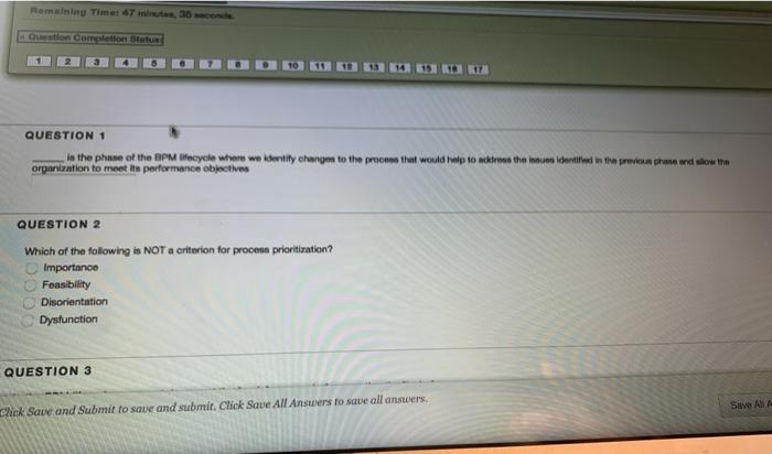 Remaining Times 47 m 36 Question Completion