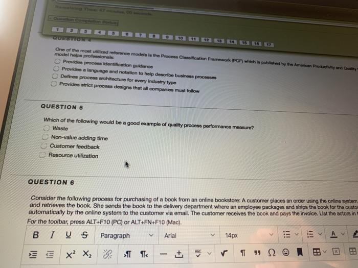 Remaining Times 47 m 36 Question Completion