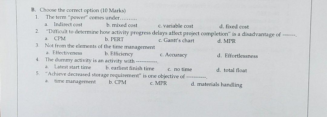 This proplem is about project management's , I