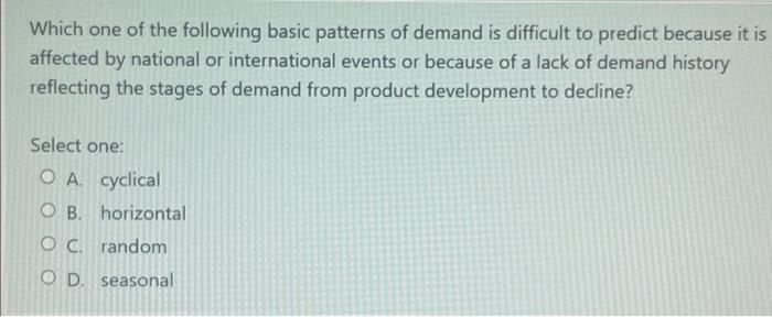 Which one of the following basic patterns of