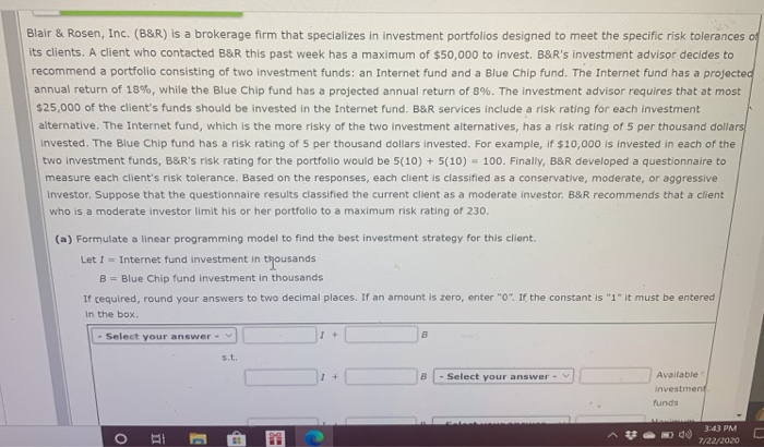 Blair & Rosen, Inc. (B&R) is a brokerage firm