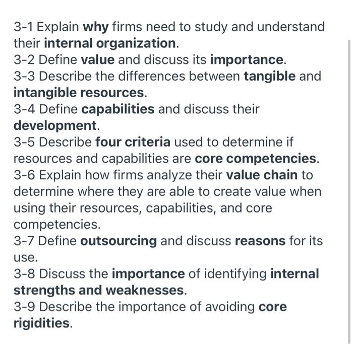 answer all please 3-1 Explain why firms need to